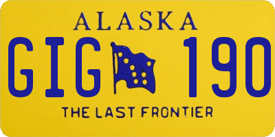AK license plate GIG190
