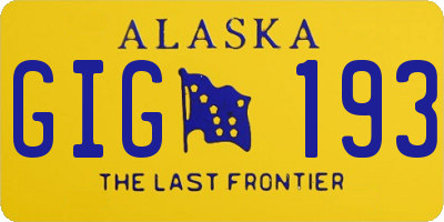 AK license plate GIG193