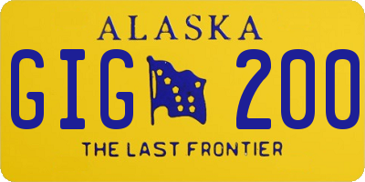 AK license plate GIG200