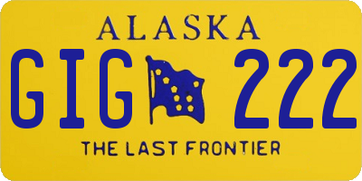 AK license plate GIG222