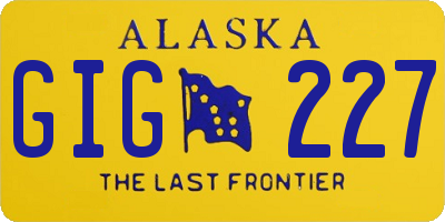 AK license plate GIG227