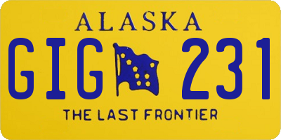 AK license plate GIG231