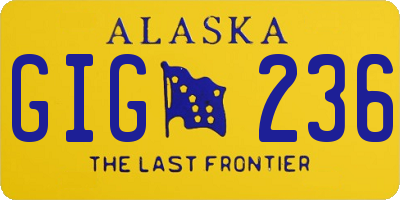AK license plate GIG236