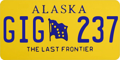 AK license plate GIG237