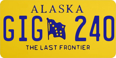 AK license plate GIG240