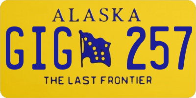 AK license plate GIG257