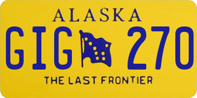 AK license plate GIG270