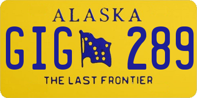 AK license plate GIG289