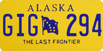 AK license plate GIG294