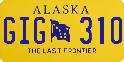 AK license plate GIG310