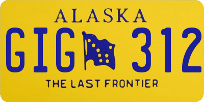 AK license plate GIG312