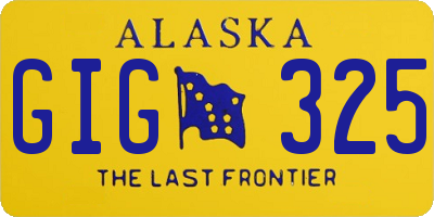 AK license plate GIG325