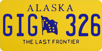 AK license plate GIG326