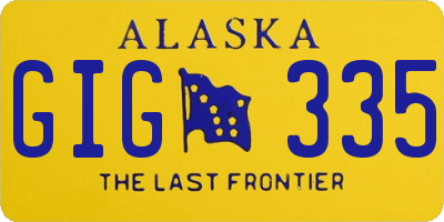 AK license plate GIG335