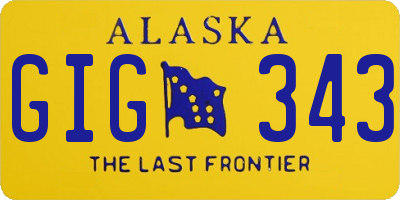 AK license plate GIG343