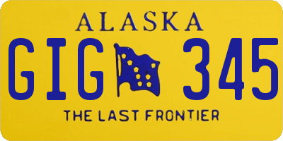 AK license plate GIG345
