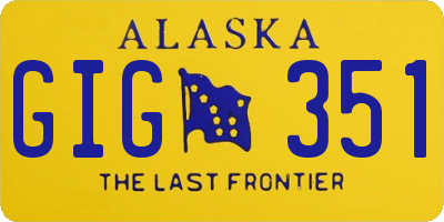 AK license plate GIG351