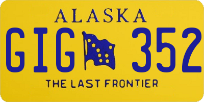 AK license plate GIG352