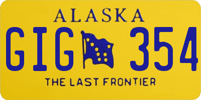AK license plate GIG354