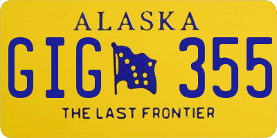 AK license plate GIG355