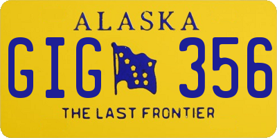 AK license plate GIG356