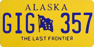 AK license plate GIG357