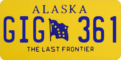 AK license plate GIG361