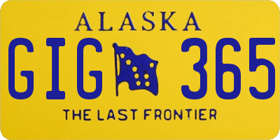 AK license plate GIG365
