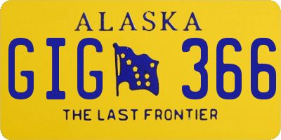 AK license plate GIG366