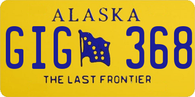 AK license plate GIG368