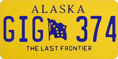 AK license plate GIG374