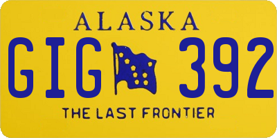 AK license plate GIG392