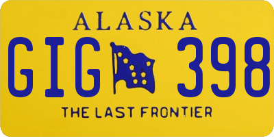 AK license plate GIG398