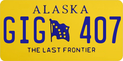 AK license plate GIG407