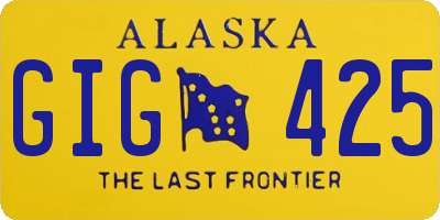 AK license plate GIG425