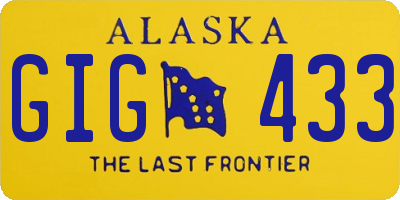 AK license plate GIG433