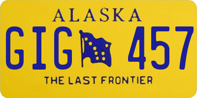 AK license plate GIG457