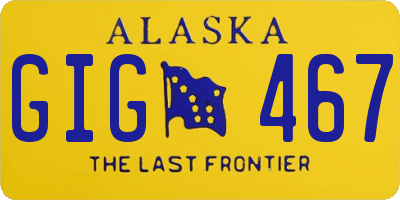 AK license plate GIG467