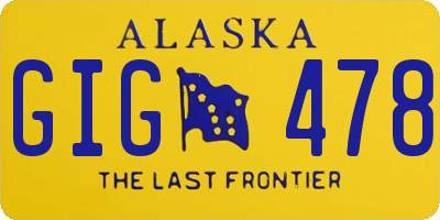 AK license plate GIG478