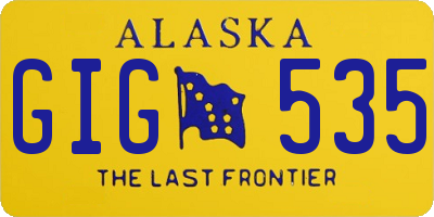 AK license plate GIG535