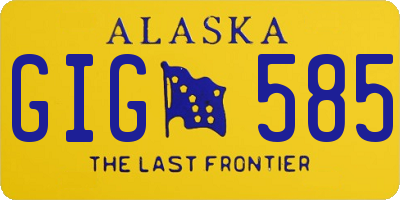 AK license plate GIG585