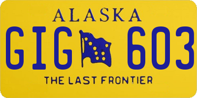 AK license plate GIG603