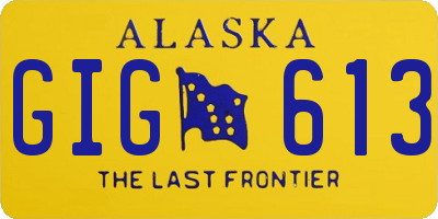 AK license plate GIG613