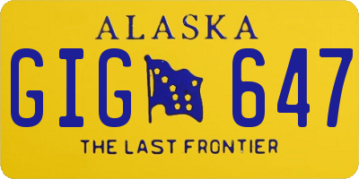 AK license plate GIG647
