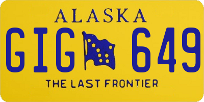 AK license plate GIG649