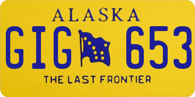 AK license plate GIG653