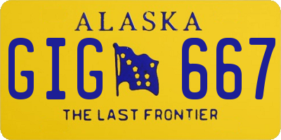 AK license plate GIG667