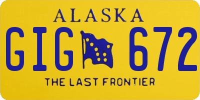 AK license plate GIG672