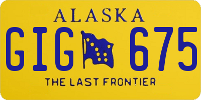 AK license plate GIG675