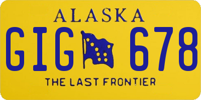 AK license plate GIG678